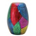 Glass Fibre Urn (Red & Blue Abstract Design) 